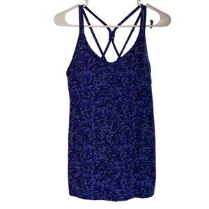 Athleta Women Size Medium Tall Sports Activewear Tank Top Floral Strappy Stretch